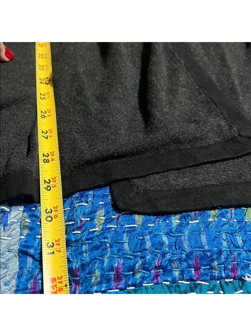 Eileen Fisher charcoal gray / Black Open Front Cardigan. Large - Picture 6 of 7